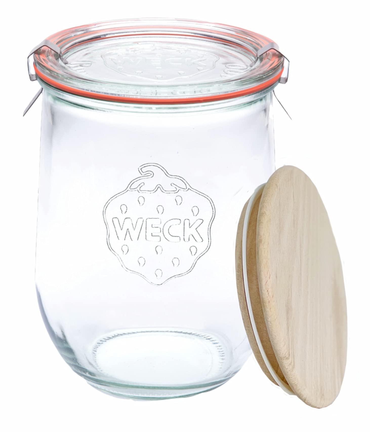 WECK 745 Tulip jar with wooden lid for stylish pantry storage and display