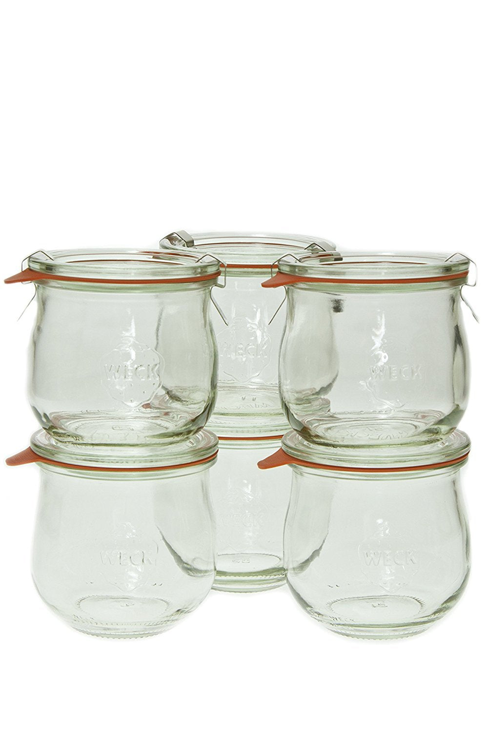 WECK 746 tulip jar set with lids and clamps, ideal for versatile canning.