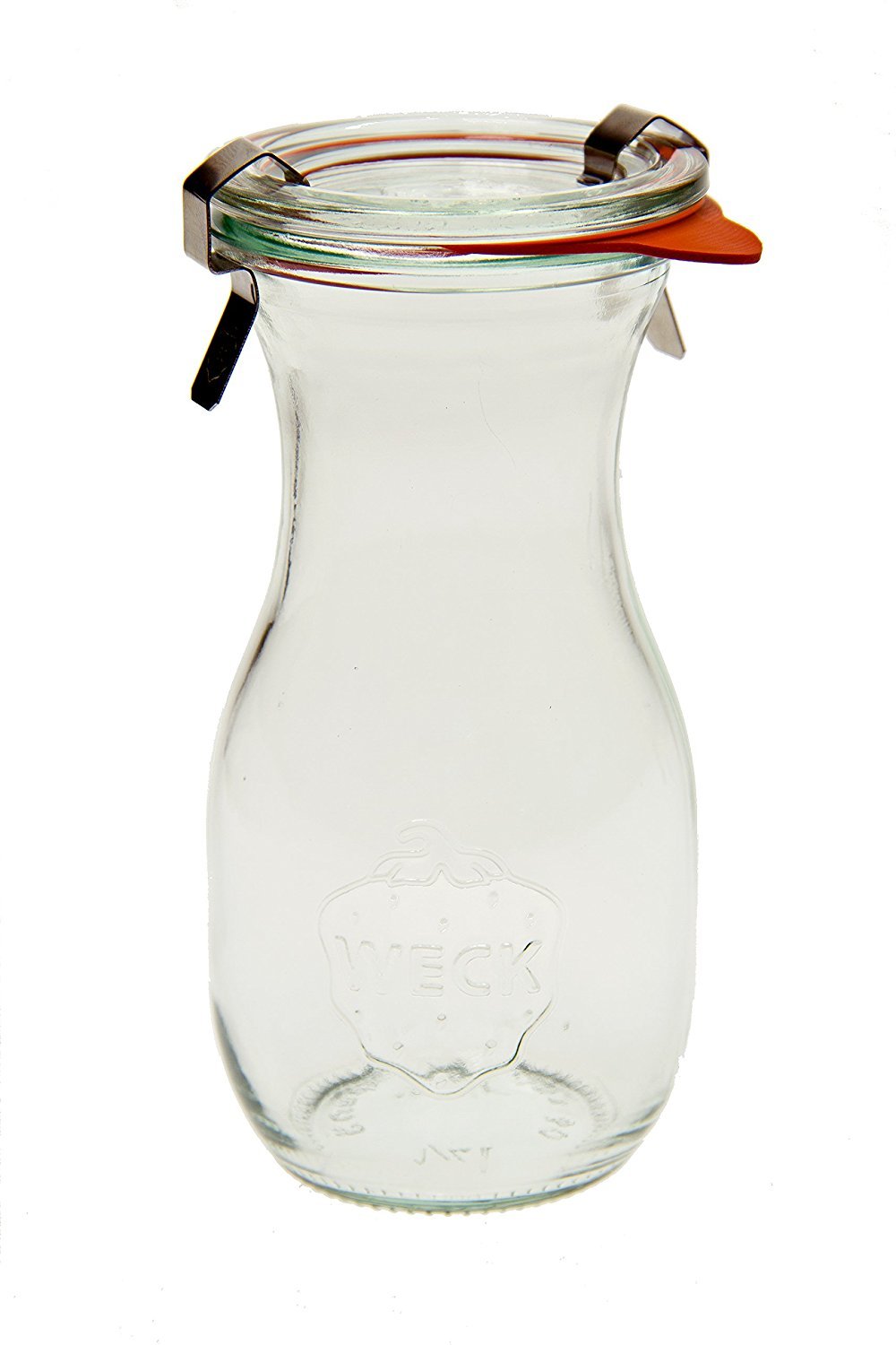 WECK 763 juice jar front view showing compact glass storage for fresh juice
