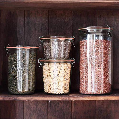 WECK 974 beverage display jar suitable for smoothies and cold drinks.