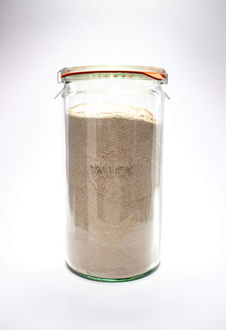 WECK 974 storage jar for nuts, oats, and dried goods.