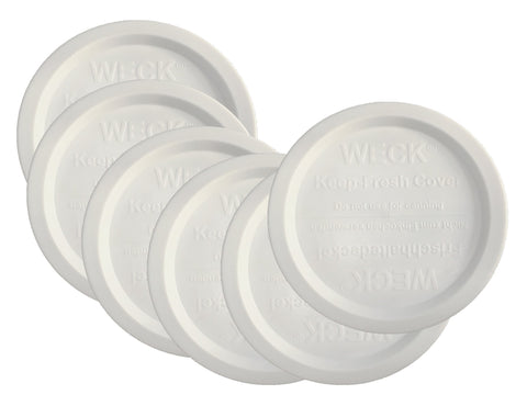 WECK keep fresh lid on a large 100mm jar for secure storage and extended freshness.