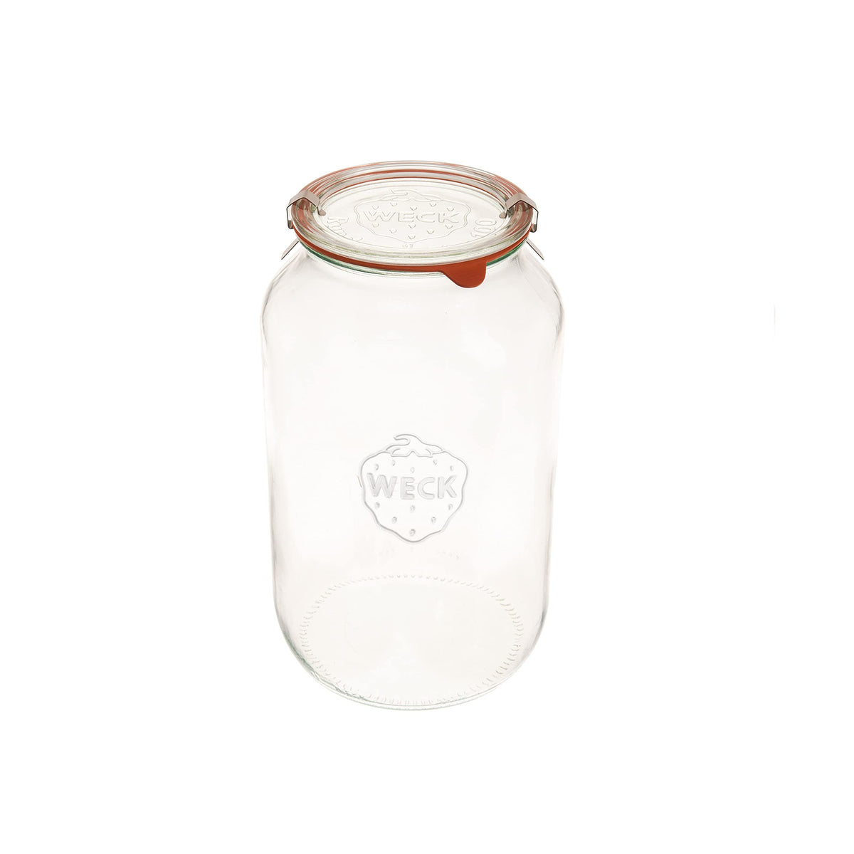 WECK wide-mouth barrel jar shown for easy filling and airtight storage.