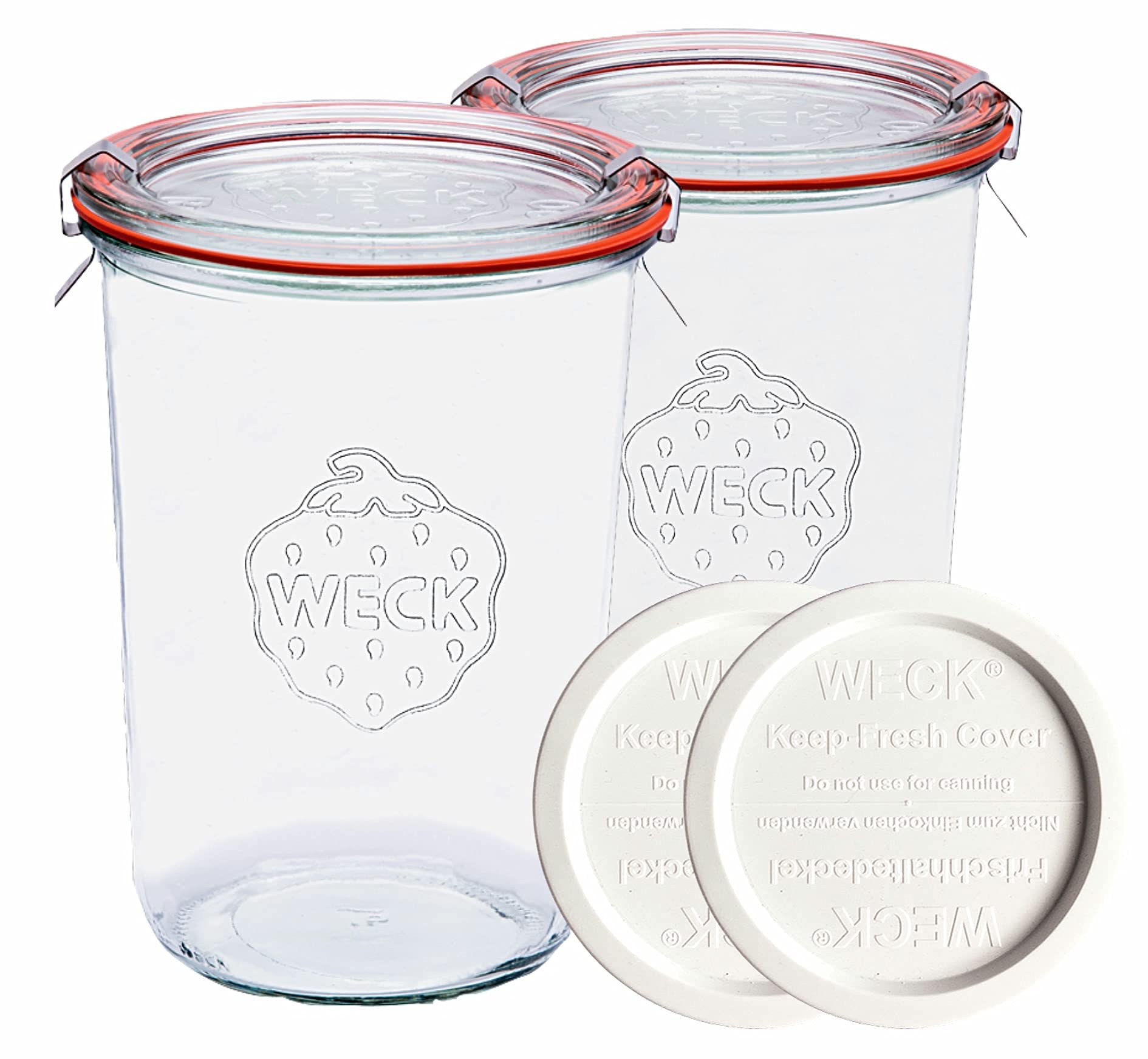 WECK Mold 743 glass lids with keep-fresh seals ensure airtight freshness for leftovers.