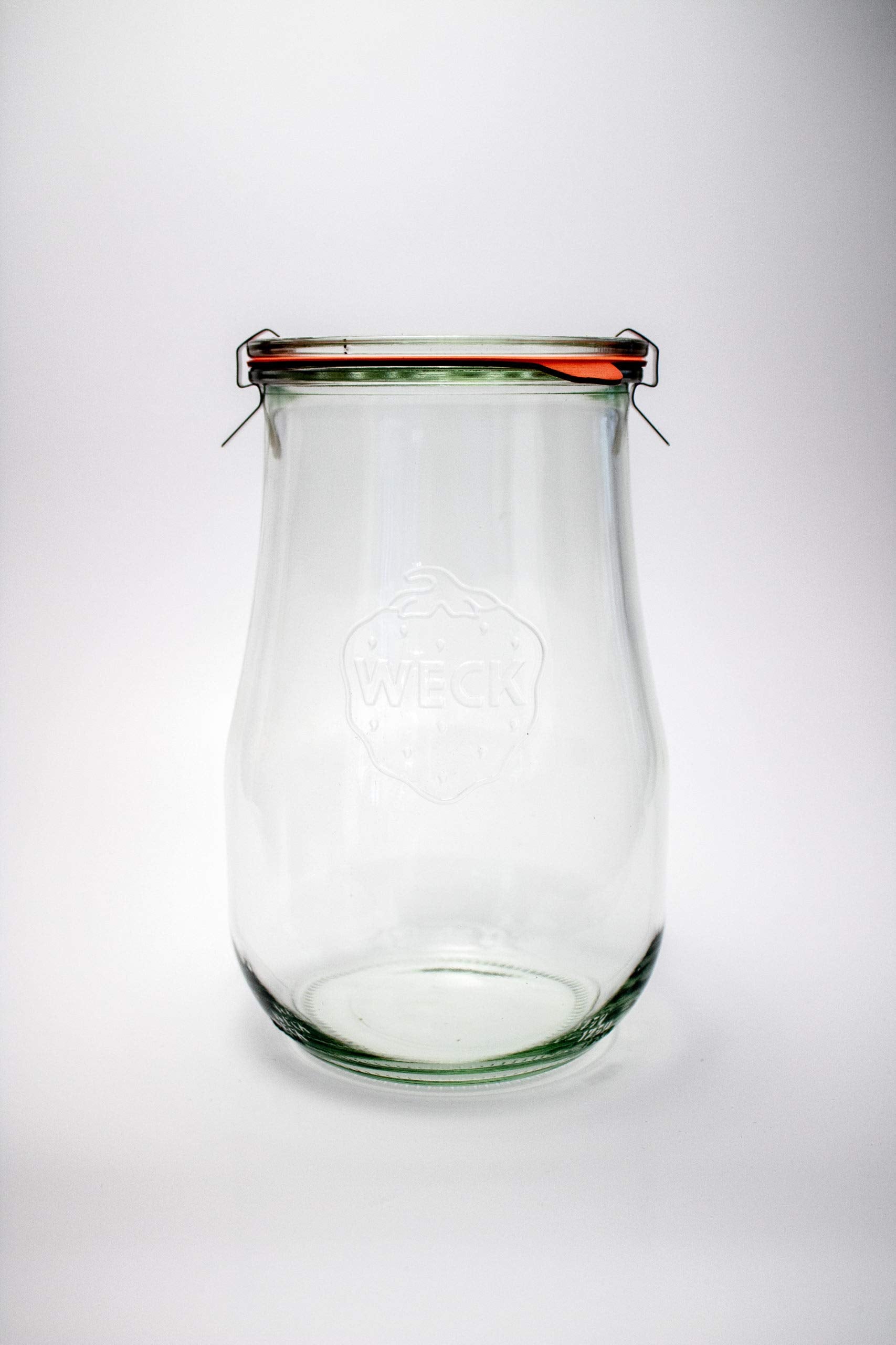 Weck Tulip jar used for canning and general storage in the kitchen.