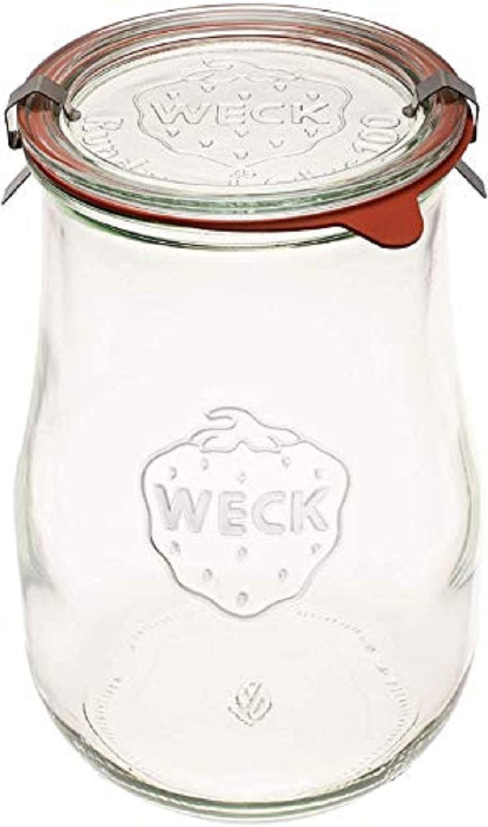 Weck Tulip jar 1.5L with glass lid, ideal for sourdough starter storage.