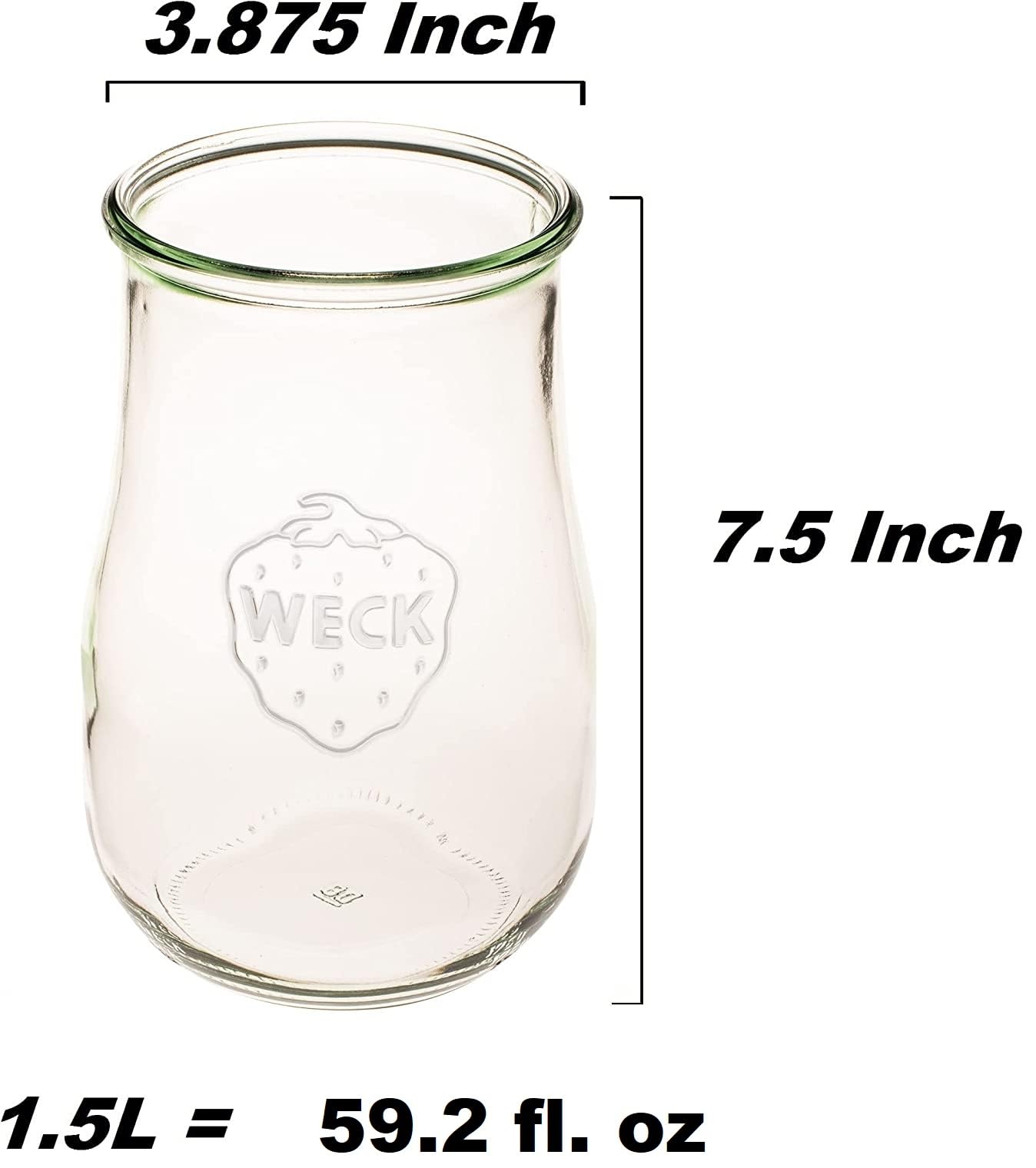 Weck Tulip jar wide mouth for easy washing and quick access.