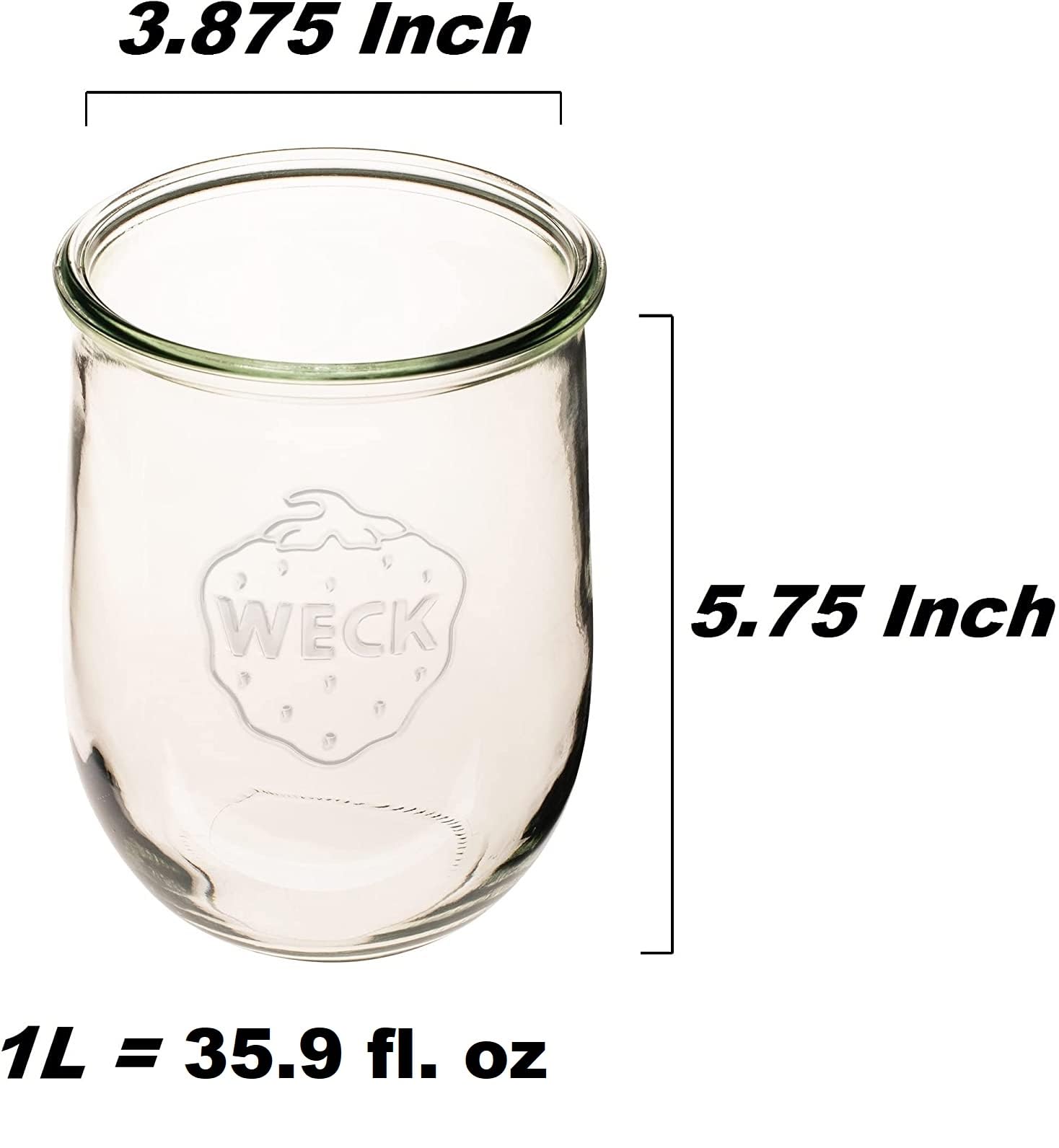 WECK Tulip jar glass lid close-up demonstrates airtight sealing.