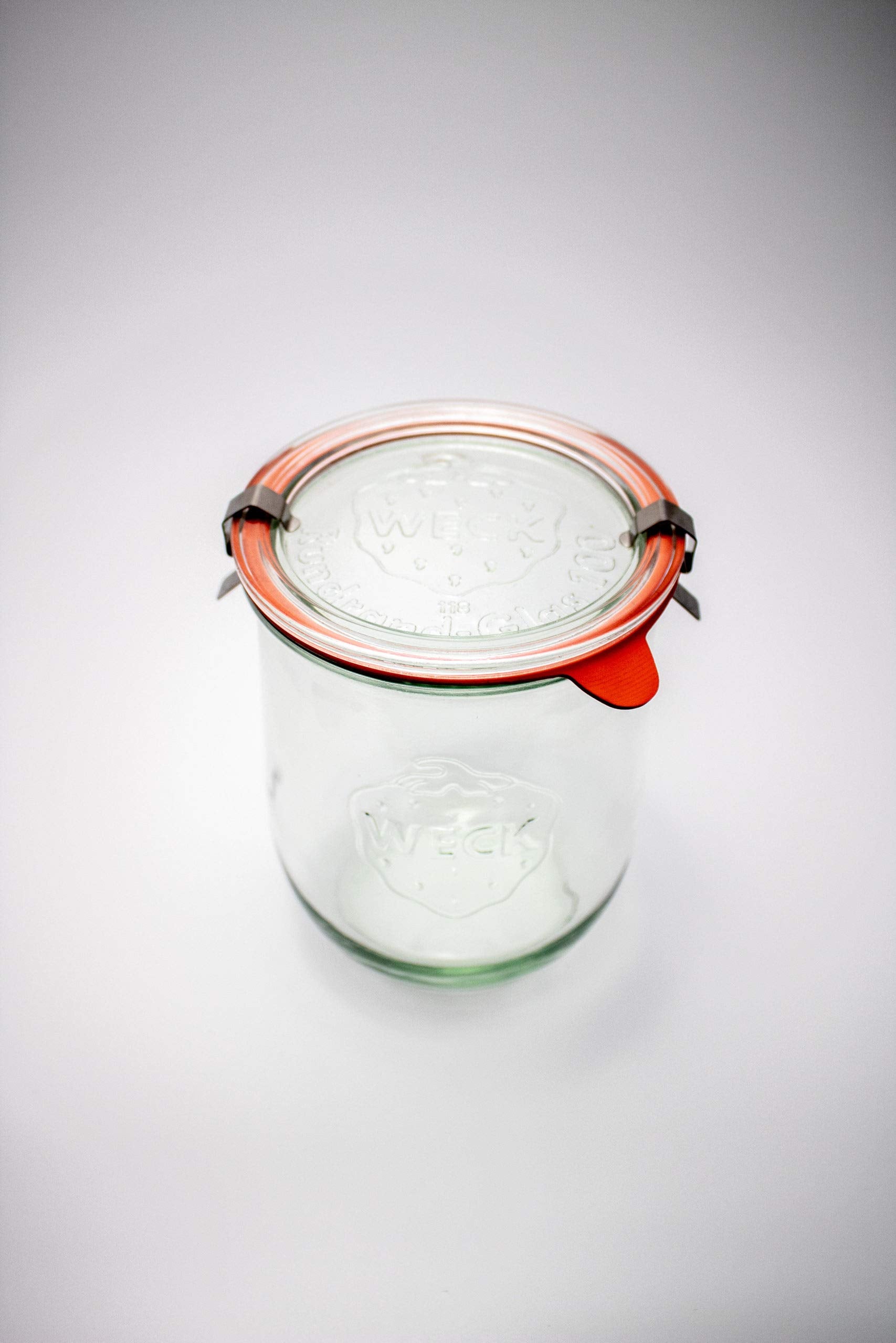 WECK Tulip jar open lid for easy access and refilling