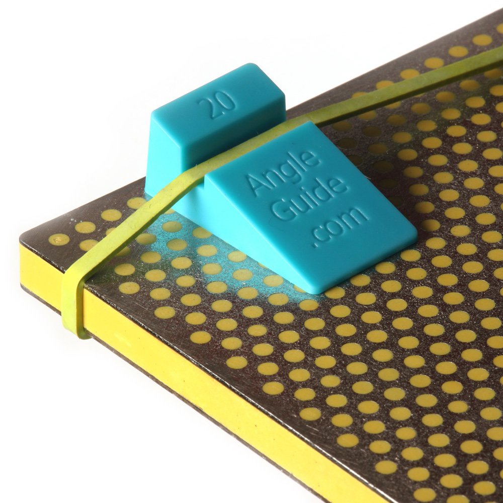 Wedgek AGM blue knife sharpening with wedge enables precise angles.