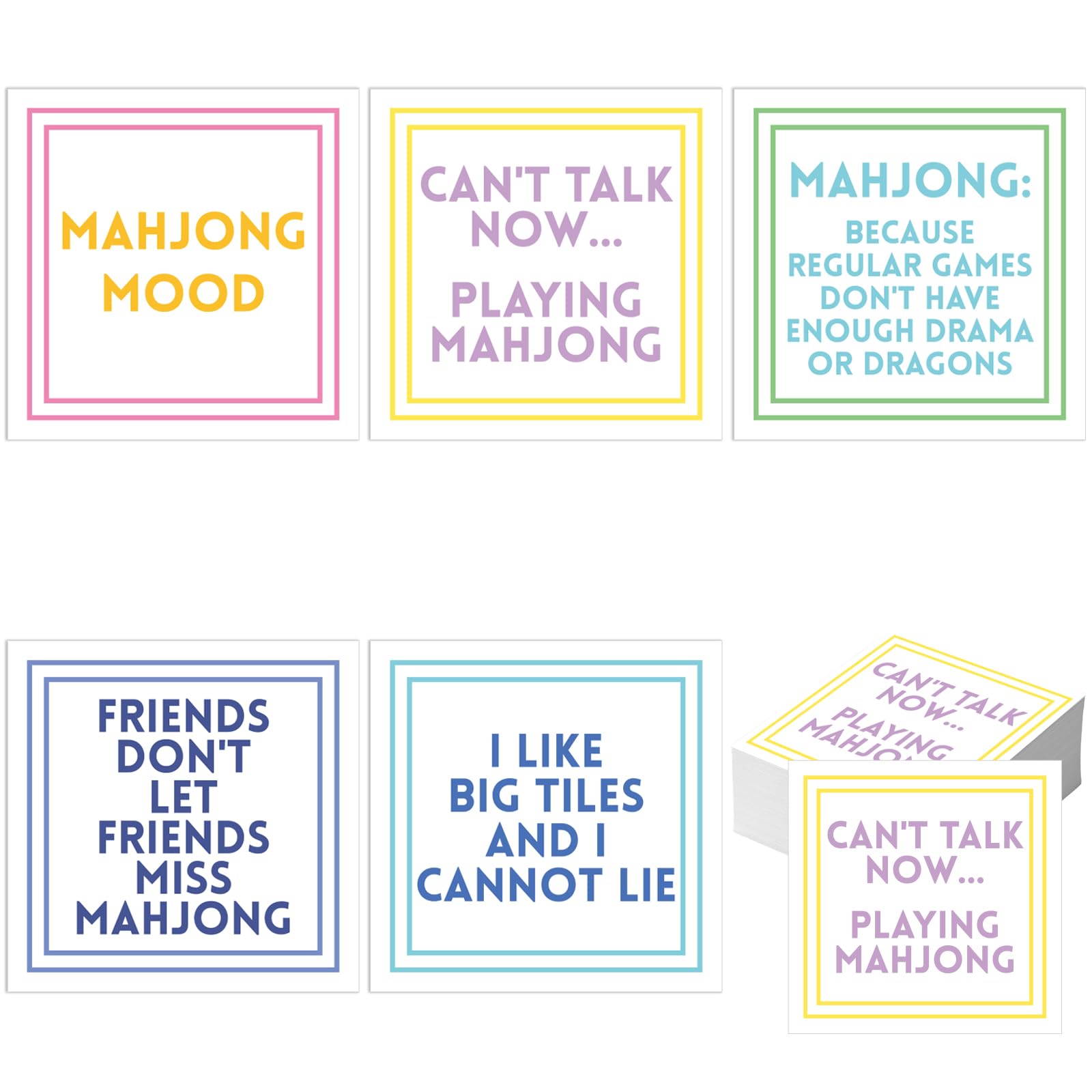 Weekgrat Mahjong napkins green pattern decor for parties and quick cleanups