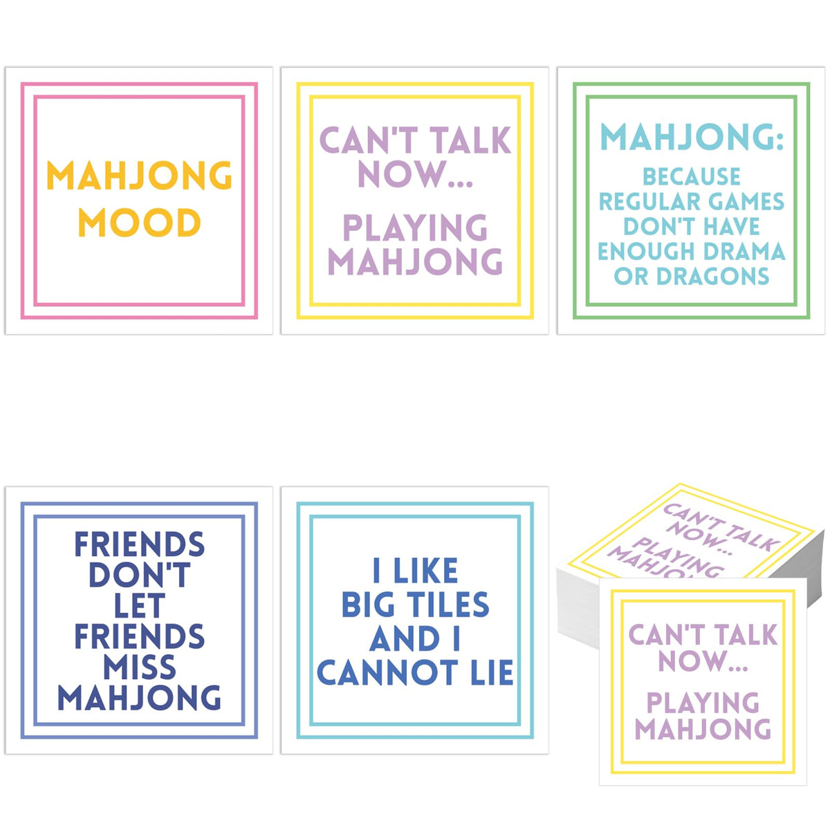 Weekgrat Mahjong napkins green pattern decor for parties and quick cleanups