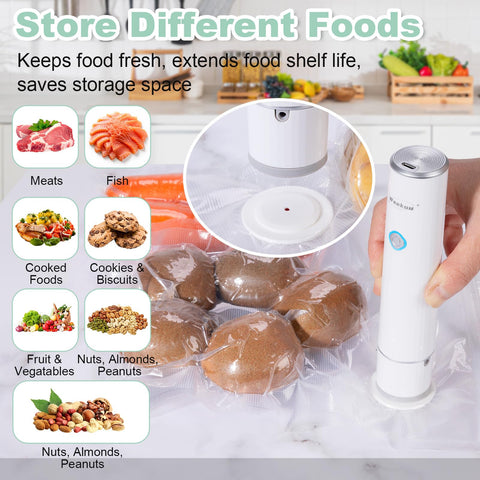 WEEKUU WeeKuu handheld vacuum sealer preserves freshness for meats and produce
