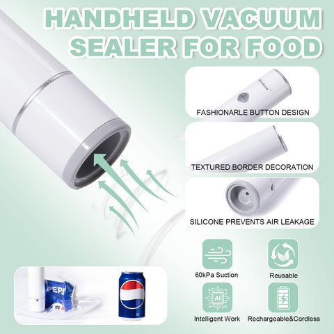 WEEKUU WeeKuu handheld vacuum sealer highlights one-touch sealing for quick prep