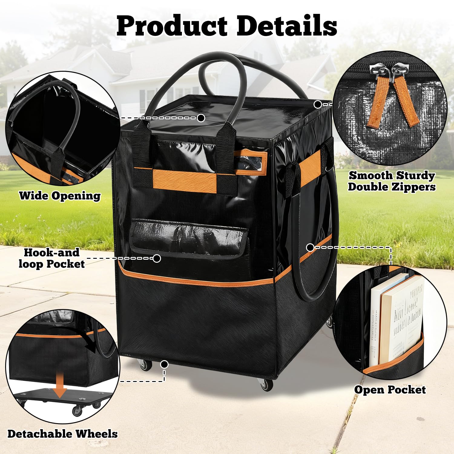 WeenthAvenue four-swivel-wheels enable smooth maneuvering on sidewalks.