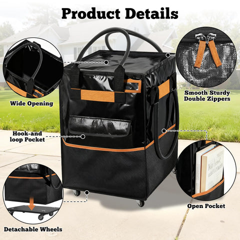 WeenthAvenue four-swivel-wheels enable smooth maneuvering on sidewalks.