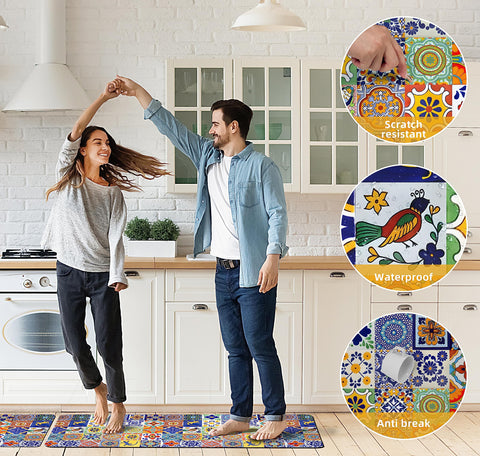 Weesire anti-fatigue memory foam-core rug for cushioned kitchen prep