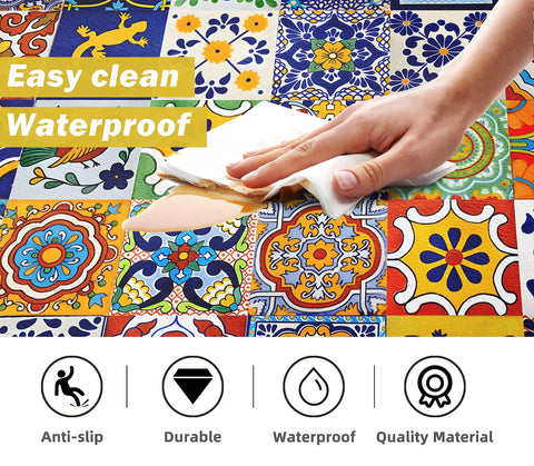 Weesire non-slip PVC-backed rug stays put on slick kitchen floors