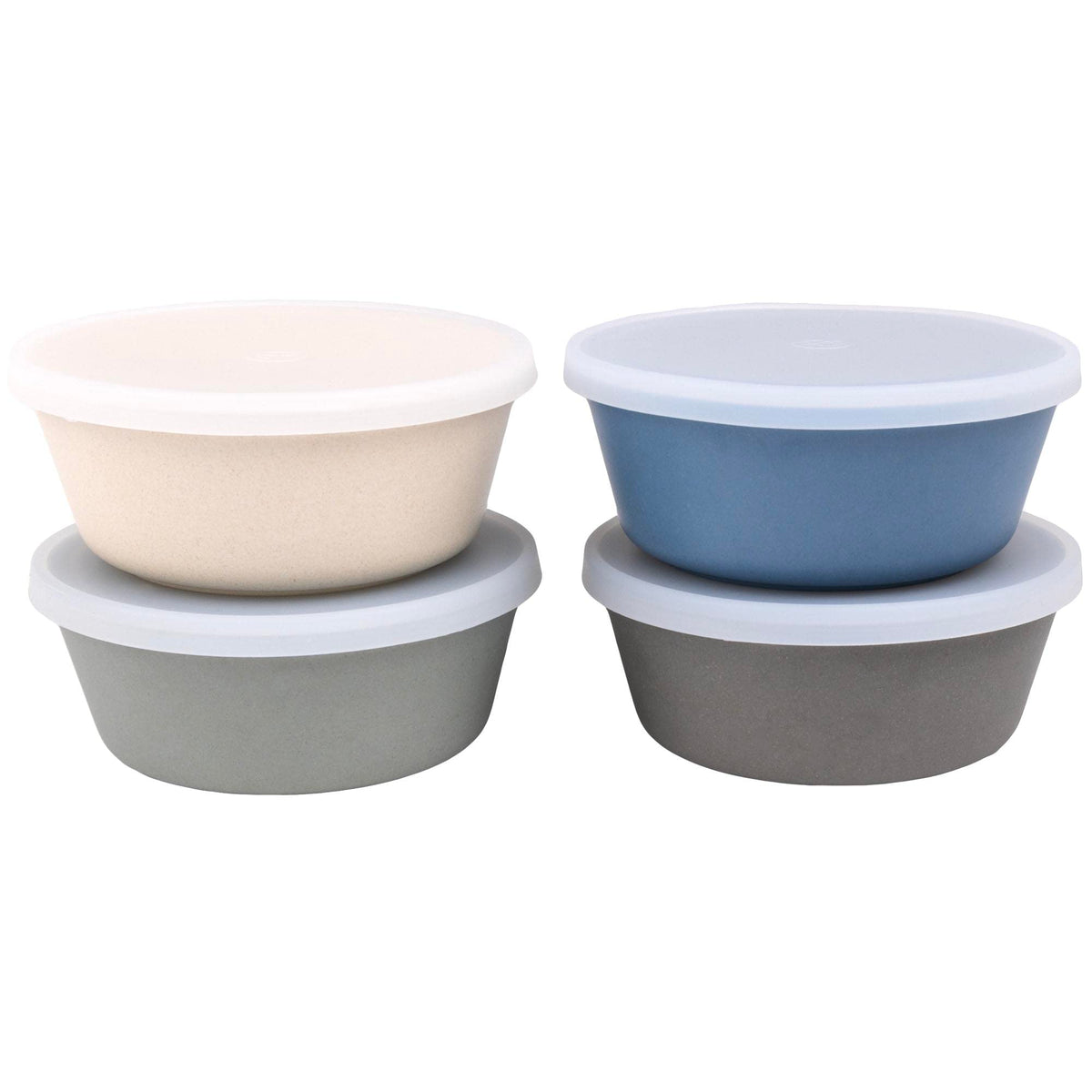 WeeSprout bamboo bowls with blue lid for organized 10 oz portions