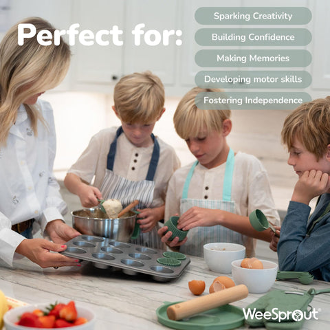 WeeSprout cookie cutters, rolling pin, and spoons inspire creative, mess-friendly baking for kids