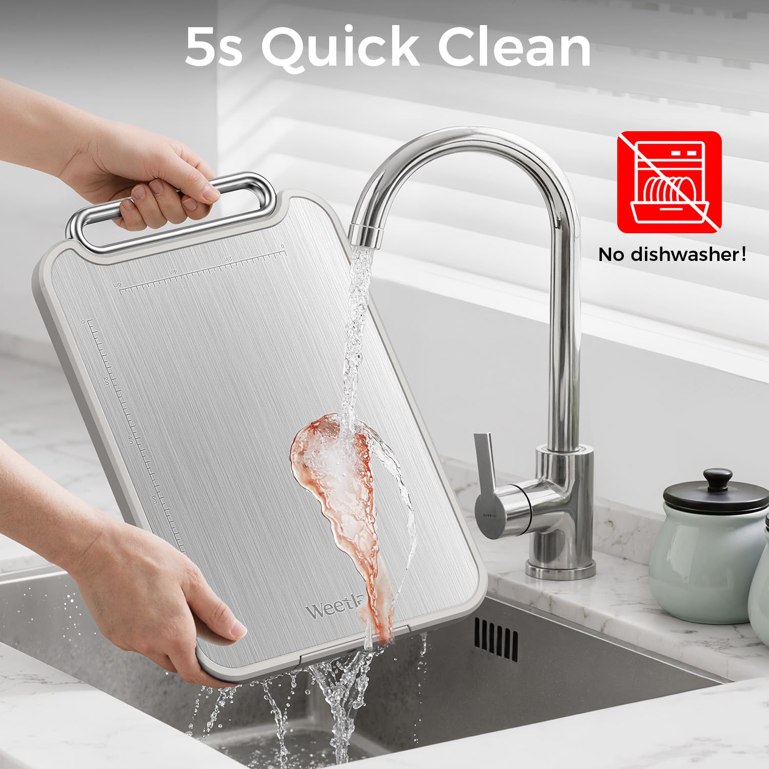 Weetla FDA-compliant hygienic cutting board for safe kitchen use.