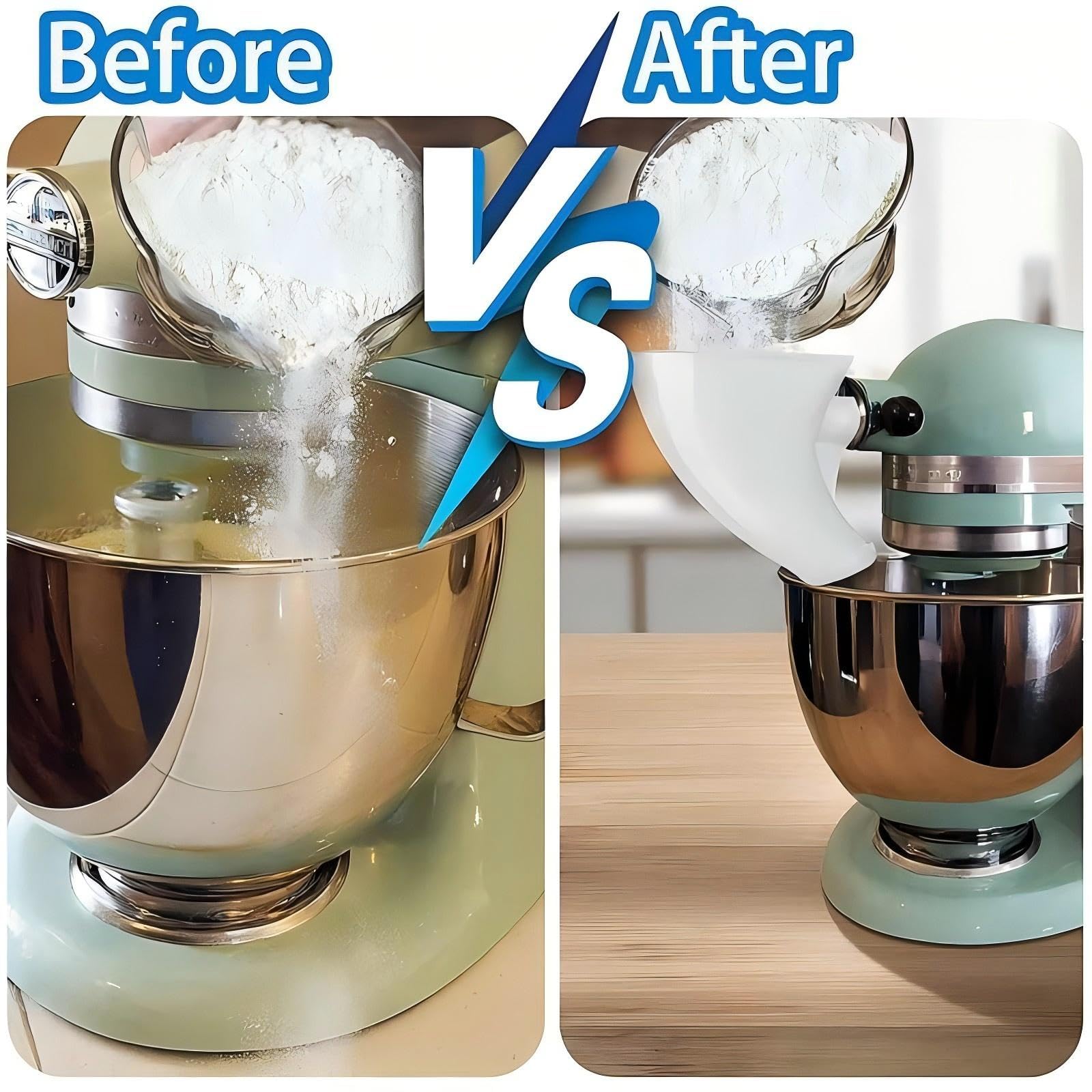 WEIAIDE hands-free baking support directs ingredients into the bowl.