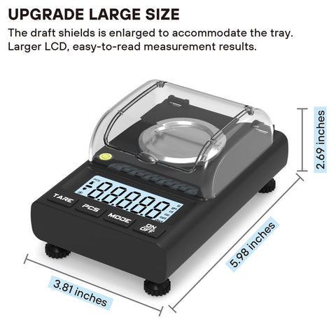 Weightman calibration weight 50g included to verify accuracy.