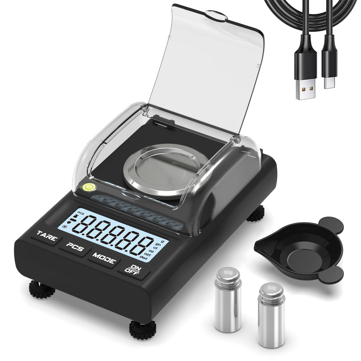Weightman milligram scale 100g capacity with 0.001g precision for powders.