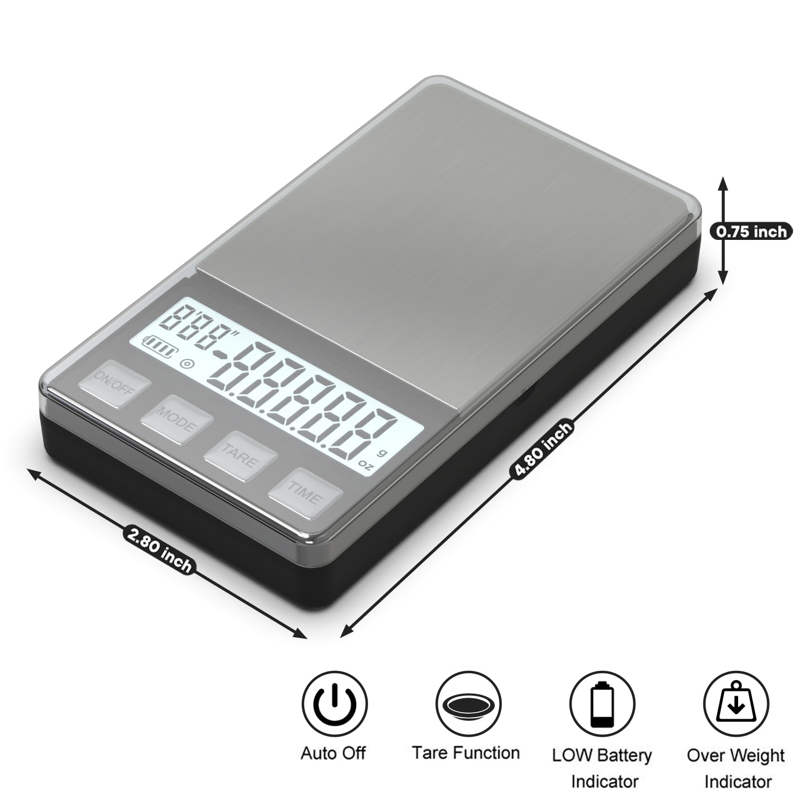 WEIGHTMAN pocket coffee scale in stainless steel, ideal for on-the-go brewing.