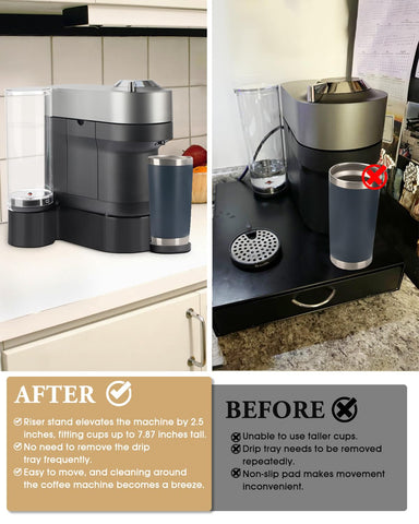WEIGUZC riser stand provides a stable, non-slip base during brewing.