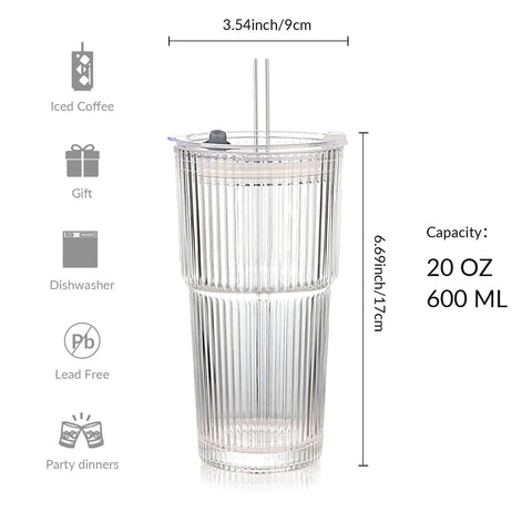 WeirdUncle 20oz durable glass tumbler suitable for iced coffee and smoothies.