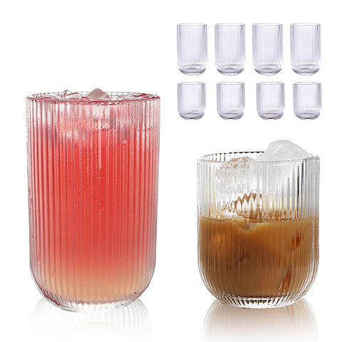 WeirdUncle highball 14oz ribbed glass for stylish cocktails and everyday beverages.