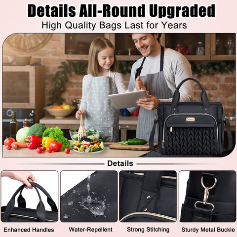 Weitars insulated lunch bag front pocket stores small essentials for quick access.