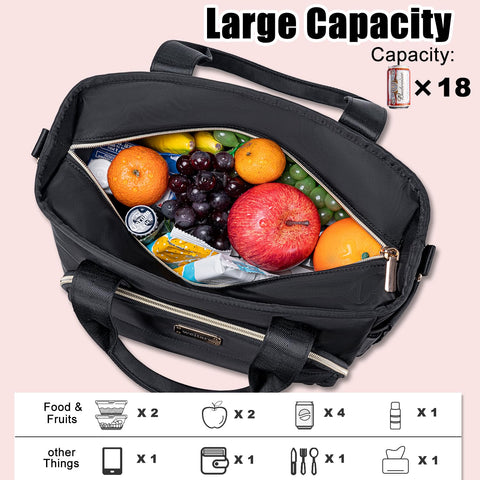 Weitars insulated lunch bag side-pocket bottle keeps drinks within easy reach.