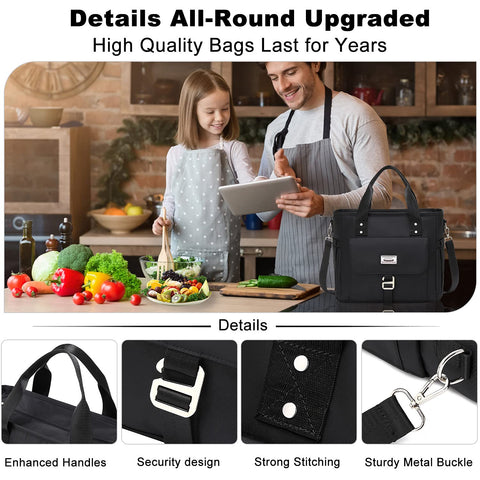 Weitars lunch bag with removable shoulder strap for versatile carrying.