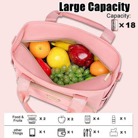 Weitars insulated lunch bag side pocket stores bottle and umbrella securely.