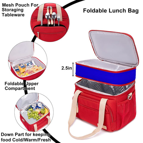Weitars lunch bag back pocket for easy access to essentials.