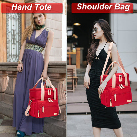 Weitars lunch bag foldable upper compartment expands storage capacity.