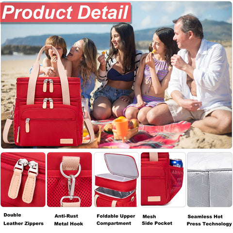 Weitars lunch bag side mesh pockets for water bottle and small items.