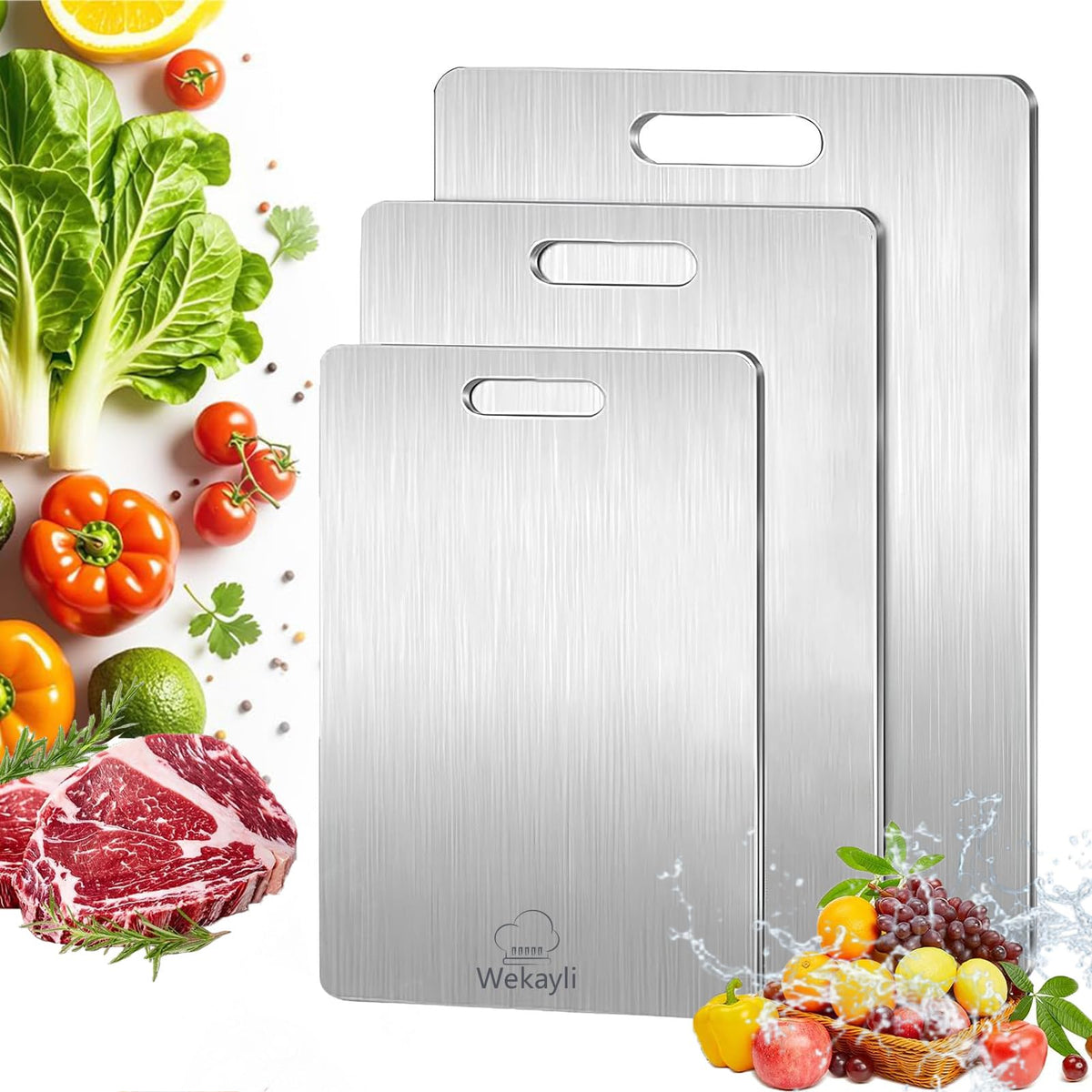 Wekayli 15x11 cutting board front view with spacious prep area