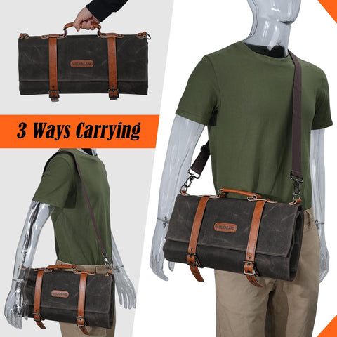 Welkinland knife roll 13-pocket layout organized knife storage at a glance.
