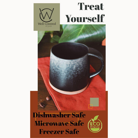 Well Covered & Green Original Day glazed cappuccino-style mug ready for morning rituals