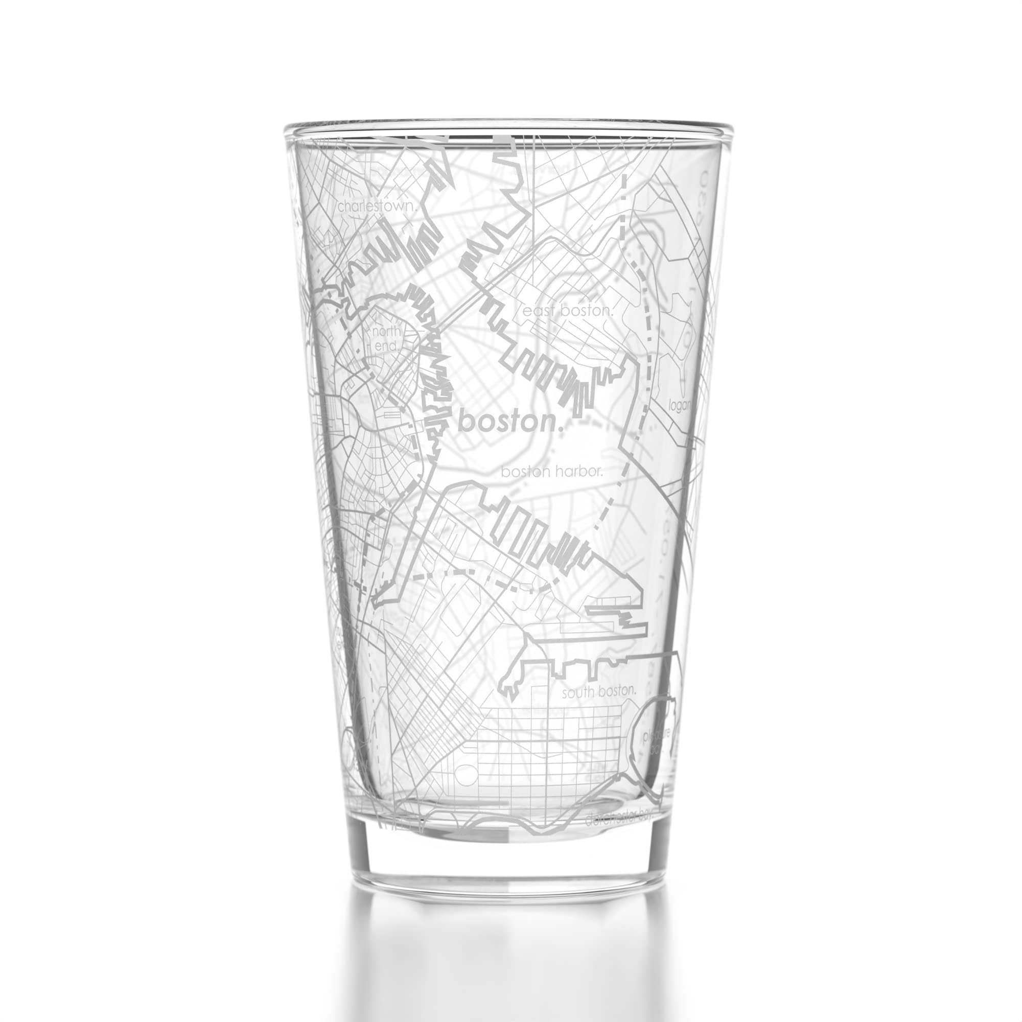 Well Told Boston map pint engraved on glass, a memorable keepsake for beer lovers.