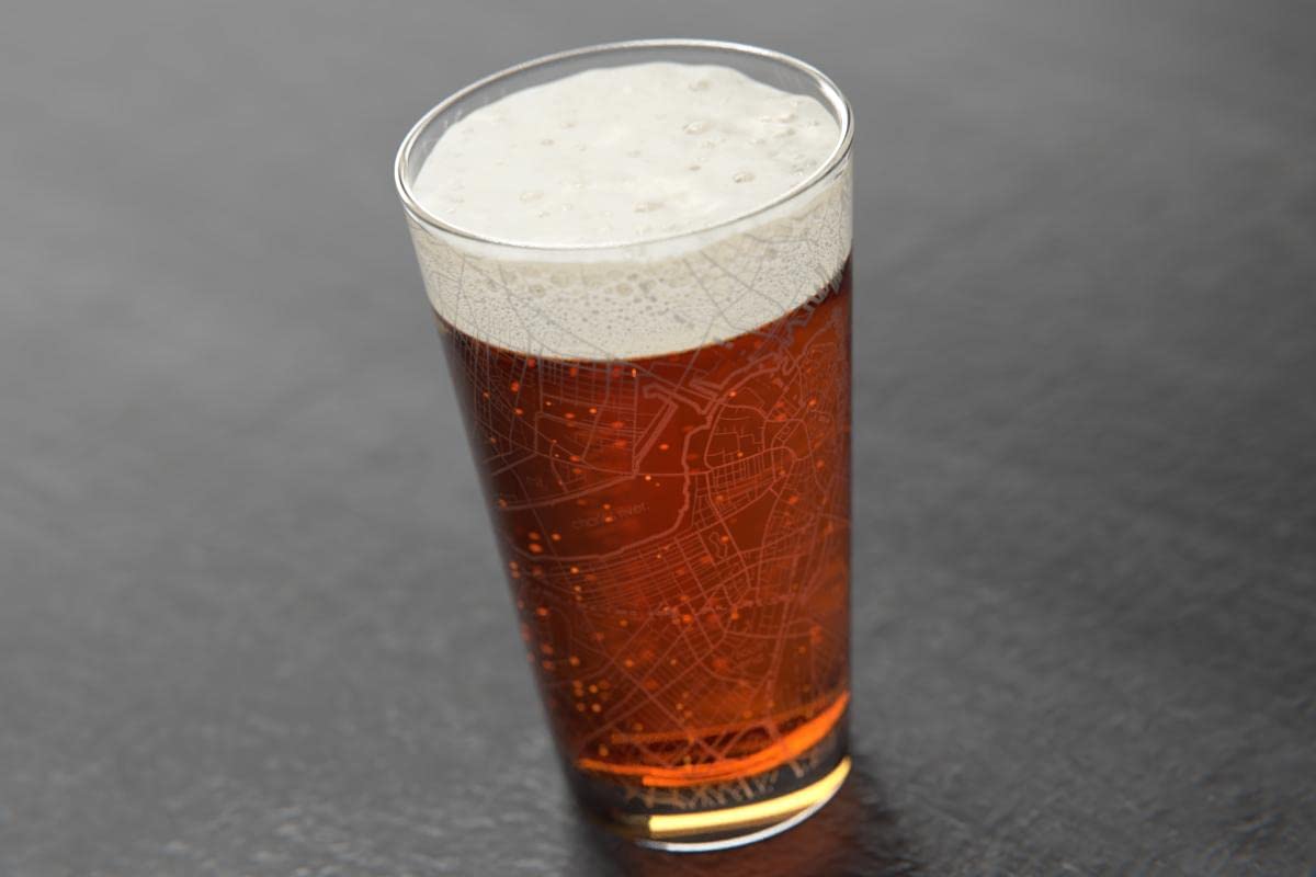 Well Told dishwasher-safe map glass stays clear and crisp after cleaning.