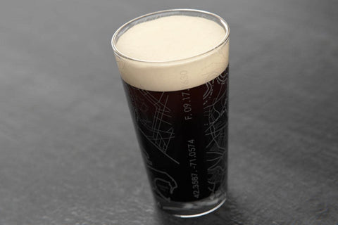 Well Told USA-made city map glass reflects quality craftsmanship and domestic sourcing.