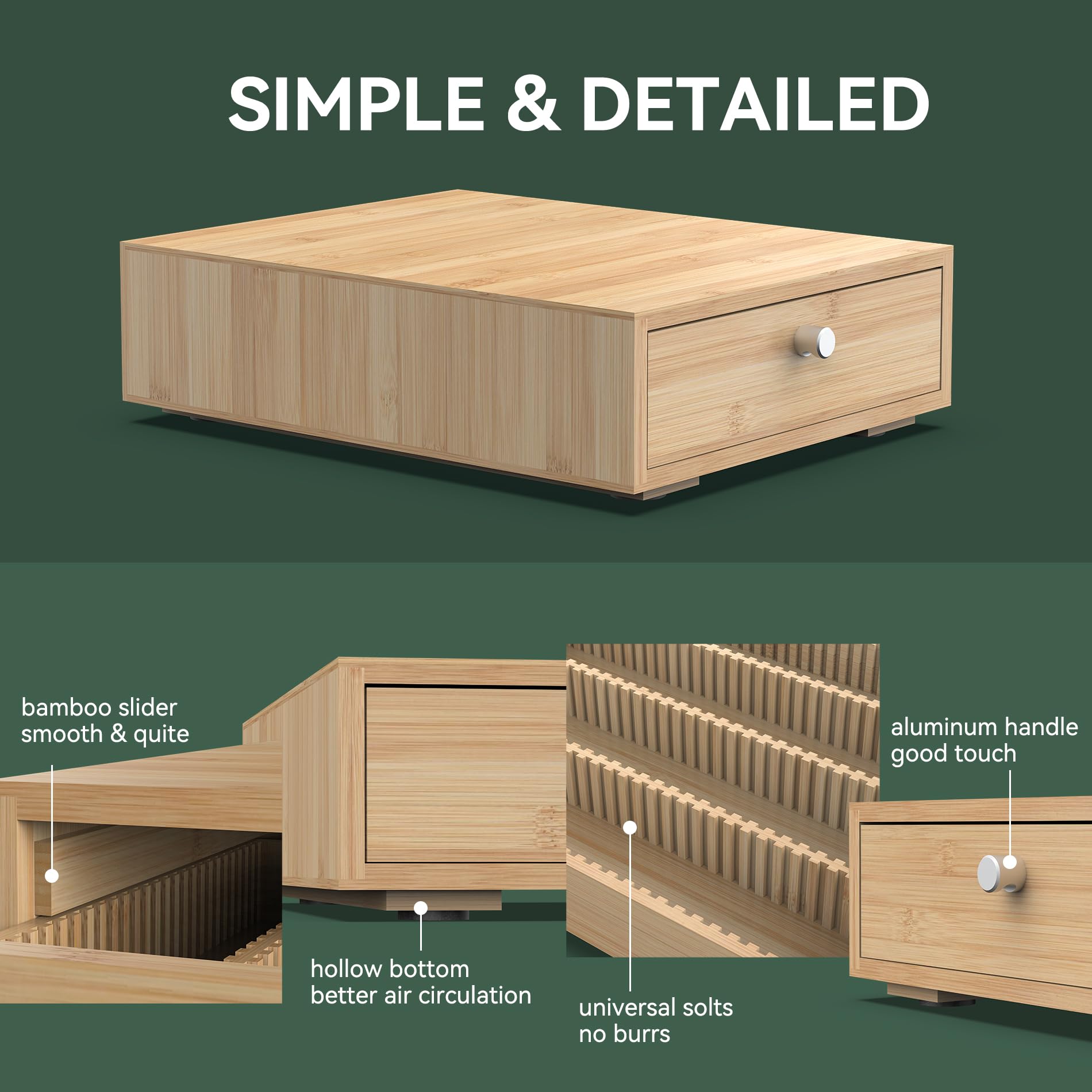 WELL WENG bamboo pod drawer doubles as a sturdy base under VertuoLine machines