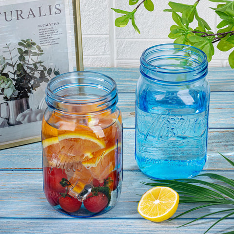 Wellife 32 oz blue jar ready for meal prep.