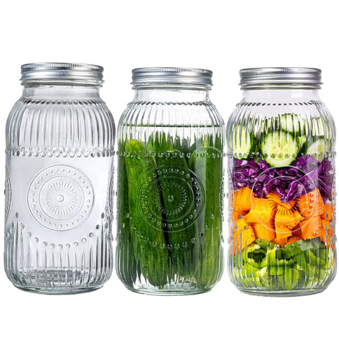 Wellife 64oz Mason jar wide mouth for easy filling and cleaning