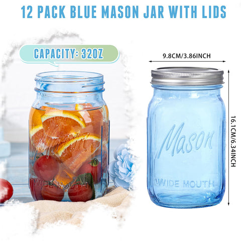 Wellife blue mason jar with lid removed for DIY projects.