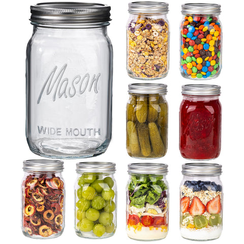 WellLife wide-mouth 32oz jar front view for easy access and versatile storage.